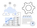 Cloud Computing with Data Storage, Security, and Task Management for Efficient Workflows Royalty Free Stock Photo