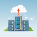 Cloud Computing Data Storage with Server Racks Royalty Free Stock Photo