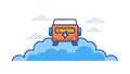 Cloud Computing Data Storage Server, vector design Generative AI Royalty Free Stock Photo