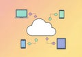 Cloud computing data storage and synchronization across multiple devices Royalty Free Stock Photo
