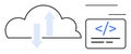 Cloud Computing and Web Development Concept with Data Transfer and Coding Elements Royalty Free Stock Photo