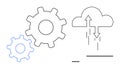 Cloud Computing and Data Synchronization Concept with Gear Mechanisms and Arrows Royalty Free Stock Photo