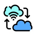 Cloud computing data synchronization and wireless network icon Royalty Free Stock Photo