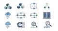 Cloud Computing and Data Technology Icon Set Royalty Free Stock Photo