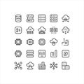 Cloud Computing and Data Technology Line Icons Set Royalty Free Stock Photo