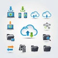 Cloud computing and data transfer across multiple devices Royalty Free Stock Photo