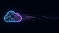 Cloud computing and data transfer concept with circuit board design Royalty Free Stock Photo