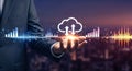 Cloud Computing Data Transfer Digital Network Businessman Hand Technology Royalty Free Stock Photo