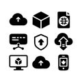 Cloud_computing_and_data_transfer_icons_isolated_on Royalty Free Stock Photo