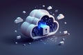 cloud computing. The data transfer and storage concept Generative AI Royalty Free Stock Photo