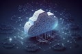 cloud computing. The data transfer and storage concept Generative AI Royalty Free Stock Photo