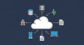 Cloud Computing Data Transfer and Storage Diagram Royalty Free Stock Photo