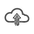 Cloud Computing Data Upload Outline Illustration Arrow Up Technology Icon Royalty Free Stock Photo