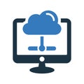 Cloud, computing, database icon. Simple editable vector design isolated on a white background Royalty Free Stock Photo