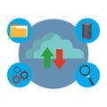 Cloud computing and database icons Royalty Free Stock Photo