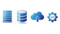 Cloud Computing, Database, Server, and API Technology Icons Set Royalty Free Stock Photo