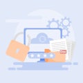 Cloud computing and database services, Data synchronization, secure upload and download on cloud servers, Data backup. Royalty Free Stock Photo
