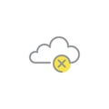 Cloud computing delete line icon