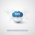 Cloud Computing Design Concept - Digital Network Connections, Technology Background Royalty Free Stock Photo