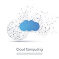 Cloud Computing Design Concept - Digital Network Connections, Technology Background Royalty Free Stock Photo