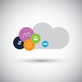 Cloud Computing Design Concept with Icons Royalty Free Stock Photo