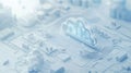 Cloud computing device transforming urban connectivity, innovation in data storage and digital transformation Royalty Free Stock Photo