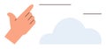 Gesture Control Concept with Hand Pointing at Cloud Symbol for Digital Interaction Royalty Free Stock Photo