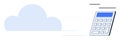 Cloud Computing and Digital Calculation Icon with a Calculator and Cloud Symbol Royalty Free Stock Photo