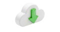 Cloud computing download icon with green arrow, data transfer Royalty Free Stock Photo