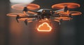 Cloud Computing Drone Delivering Digital Data Royalty Free Stock Photo