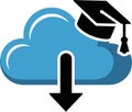 Cloud computing with education concept download vector illustration isolated Royalty Free Stock Photo