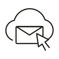 Cloud computing email click online education and development elearning line style icon