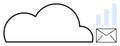 Cloud computing with email and data graph icons for digital communication and analytics concept Royalty Free Stock Photo