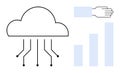 Cloud Computing Concept with Growth Chart and Digital Connectivity Elements Royalty Free Stock Photo