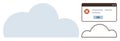Cloud Computing Error Concept with Alert Message and Simplified Icons Royalty Free Stock Photo