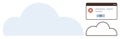 Cloud Computing Error Notification with Pop-up Warning Message Royalty Free Stock Photo