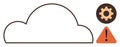 Cloud Computing Error Warning with Gear Symbol and Alert Triangle Royalty Free Stock Photo