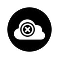 Cloud, computing, error, warning icon. Outline vector graphics Royalty Free Stock Photo