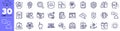 Cloud computing, Eye detect and Document signature line icons pack. For web app. Vector Royalty Free Stock Photo