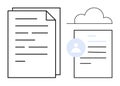 Cloud Storage and Document Sharing Concept with User Profile Icon and Digital Files Royalty Free Stock Photo
