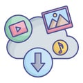 Cloud computing Fill Vector icon which can easily modify or edit Royalty Free Stock Photo