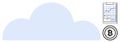 Cloud Storage with Financial Chart and Bitcoin Symbol Digital Technology and Cryptocurrency Royalty Free Stock Photo