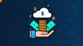 Cloud Computing Finance and Digital Economy Illustration Royalty Free Stock Photo