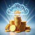 Cloud computing and financial growth Royalty Free Stock Photo