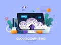 Cloud computing flat concept with gradients. Royalty Free Stock Photo