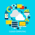 Cloud Computing Flat Concept Royalty Free Stock Photo