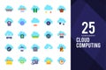 25 Cloud Computing Flat icon pack. vector illustration