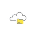 Cloud computing folder line icon Royalty Free Stock Photo