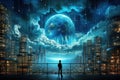 Exploring Cloud Computing's Global Reach - AI Generated Illustration