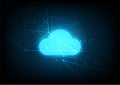 Cloud computing futuristic polygon wireframe. Internet automation online networking technology. Data storage website hosting Royalty Free Stock Photo